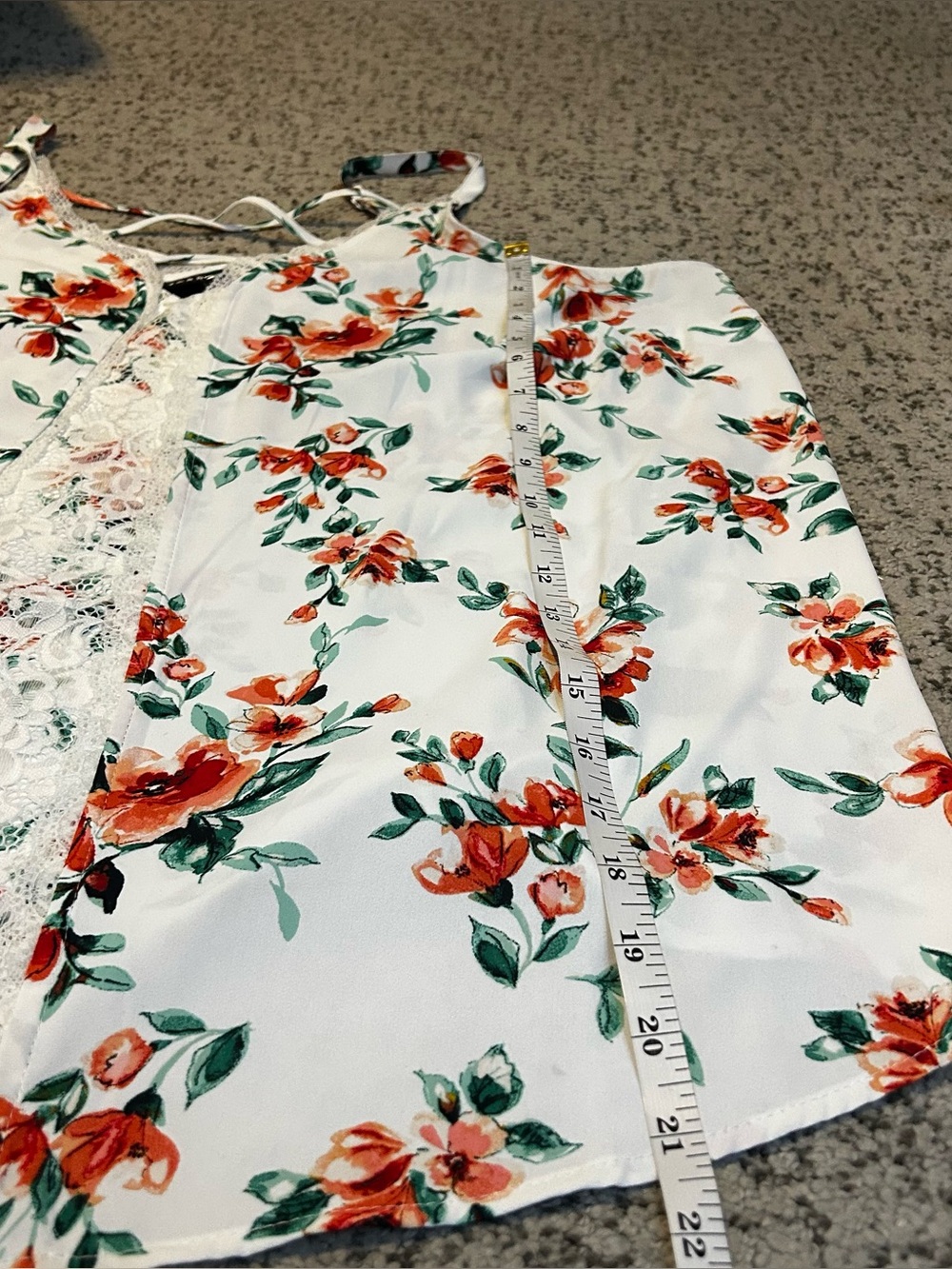 Torrid White & Orange Floral Georgette Lace Cami Size 2X - Picture 10 of 10